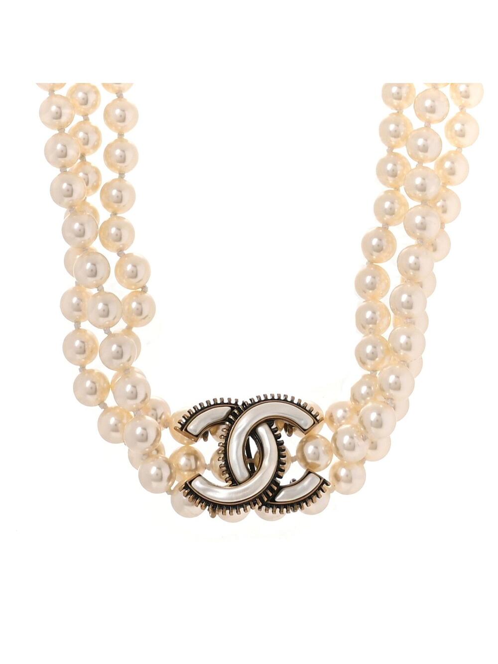 Chanel Pearl Cc Multi Strand Choker #339599C12B
